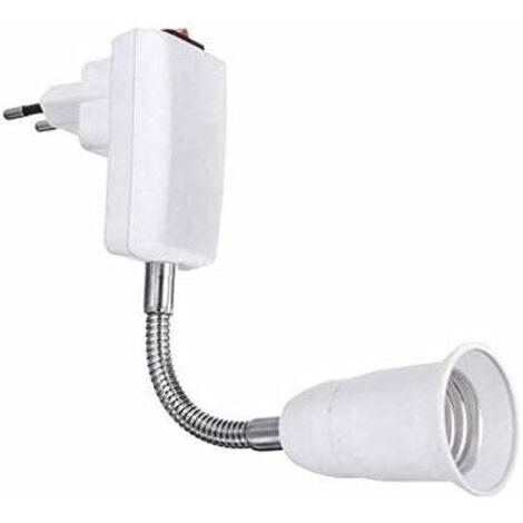 Lntyq E27-Fassung mit kabellosem Schalter, weißer Sockel für E27-LED-Glühbirne, flexibel mit Arm, Schnellfassung für Küchenlampe, Wandlampe (ohne Glühbirne)
