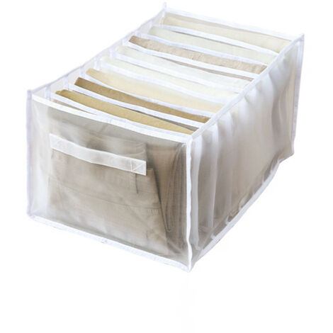 Lntyq eans Schubladen-Organizer, faltbare, waschbare Schubladenteiler für Kleidung, Aufbewahrungsbox mit atmungsaktiven Fächern für Jeans, T-Shirts, Hosen, Pullover