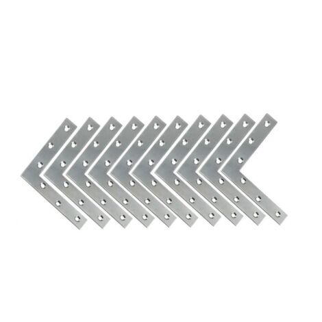 Lntyq Eckstreben aus Edelstahl, 10 Stück – Möbelbefestigungswinkel, Plattenreparatur, L-förmige Verbindungsplatten mit Schrauben, 120 x 120 mm