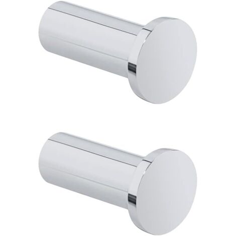 Lntyq Einschraubhaken, runder Wandgarderobenhaken, 40 mm, Wandhaken aus Edelstahl, Haken für Badezimmer, Schlafzimmer, Küche, 2 Stück, poliertes Chrom, EGOY001Y-C-2P
