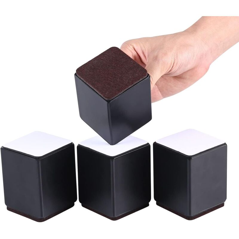 Lntyq Elevadores de acero para muebles de 100 mm, resistentes, para camas y mesas, 4 unidades, para sofás.