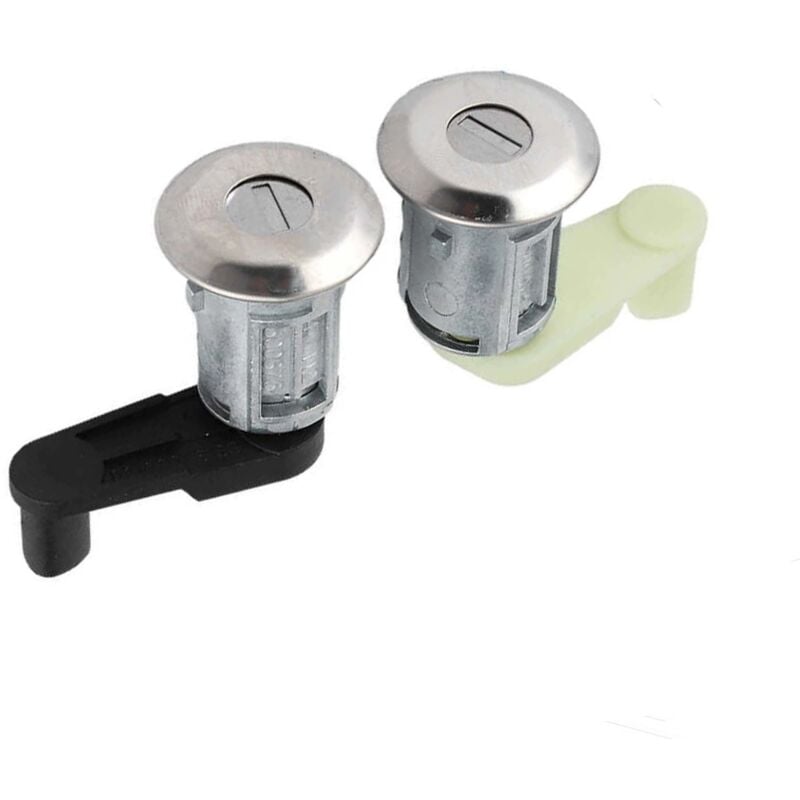 Lntyq - Ensemble de cylindre de serrure de porte de voiture, 7701468981 paire de Kit de cylindre de serrure de porte avec clé adaptée pour Megane i