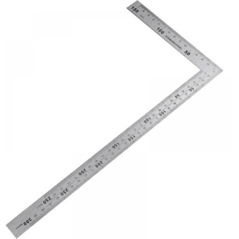 Lntyq Equerre Couture,Equerre Menuisier Equerre Metal Menuisier Inoxydable Règle Carrée 150×300mm Angle droit de 90 degrés Règle en acier inoxydable pour Charpentier, Ingénieur, Artisan, Couvreur