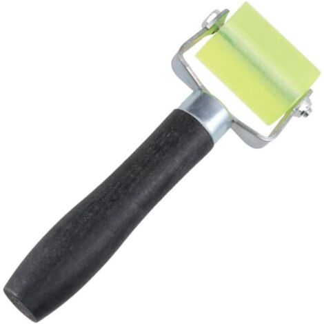 Lntyq Ergonomisches Glättwerkzeug für Putz und Wandaufkleber, Andrucker für Farbaufträge und Schalldämmung, langer, rutschfester Griff, grün und schwarz, Silikon und Eisen, 17,5 x 5 cm