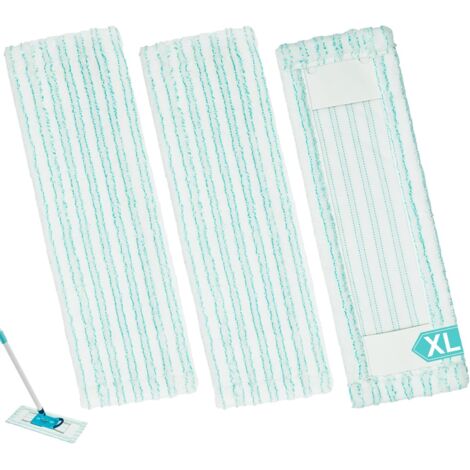 Lntyq Ersatz-Moppköpfe, Mikrofaser-Moppköpfe für Profi XL Micro Duo 50 cm Besen, Mopp-Nachfüllköpfe, Tuch, 3 Stück