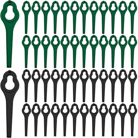 Lntyq Ersatzklingen aus Kunststoff, 100 Stück, Rasenmäherklingen aus Kunststoff, Kunststoffklinge Kantenschneider Rasenmäherzubehör für Garten und Rasen