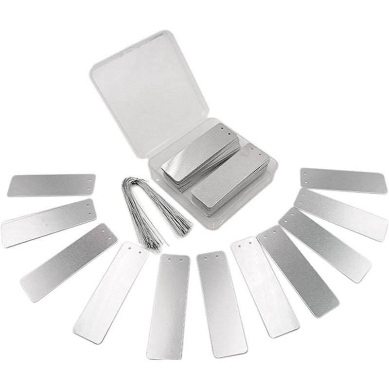 Lntyq - tiquette de plante en aluminium 100 pièces, étiquettes de plante en métal, étiquettes d'arbre d'écriture double face avec des fils