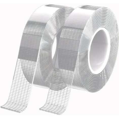 Lntyq Extra starkes doppelseitiges Klebeband transparent – 10 m – Nano-Klebeband – doppelseitig – spurlos – waschbar – entfernbar – für Foto, Teppich, Holzprodukte, Metallprodukte, Büro, Küche