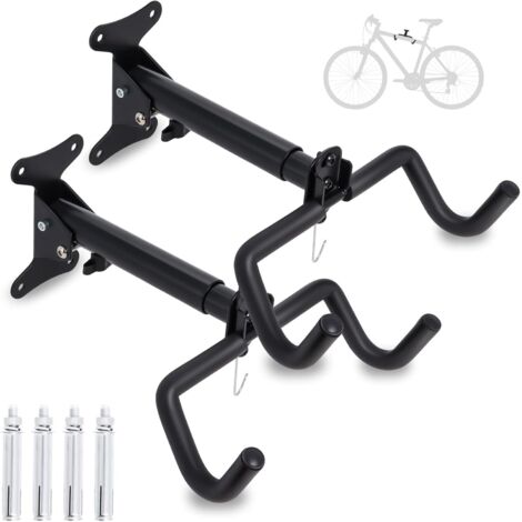 Lntyq Fahrrad-Wandhalterung, faltbare Wandhalterung für Rennrad, Mountainbike, Hybrid-Fahrrad, wandmontierter Fahrradhaken für Garage und Zuhause von Poweka (2 Stück)