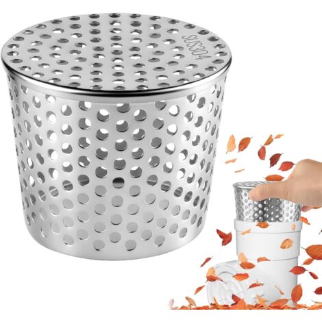 Lntyq Fallrohrschutz aus Edelstahl, 10 x 9 x 9 cm – 1 Stück, Dachrinnenrost, Dachrinnenabdeckung, Dachrinne, Dachrinnensieb, Silber