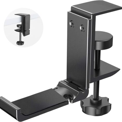 Lntyq Faltbarer Kopfhörerhalter aus Aluminium, verstellbarer Headset-Hakenhalter, Schwarz