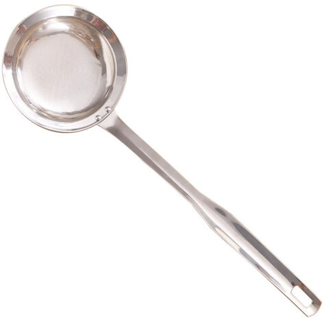 Lntyq Feinmaschiges Edelstahlsieb, Fett- und Schaumabschöpfsieb (klein), Silber, 26 x 8 cm