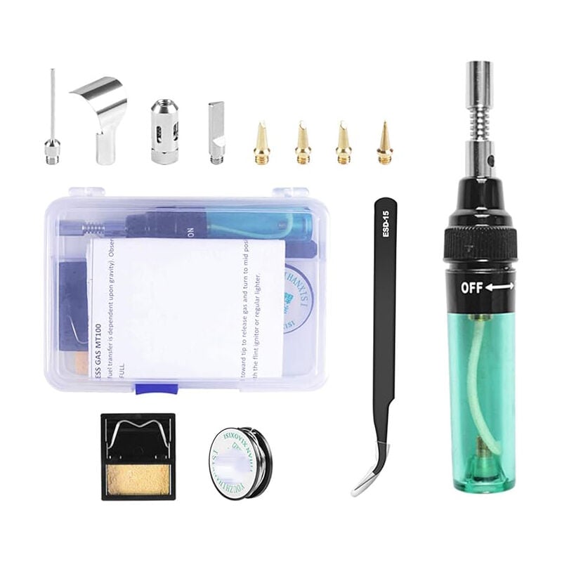 Lntyq - Fer à souder à gaz de type stylo pratique, fer à souder multifonctionnel, ensemble de fer à souder gonflable à gaz