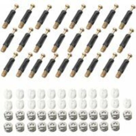 Lntyq Ferrure D'assemblage 25 Pièces Raccords de Came Connexion 3 en 1 Connecteur de Meuble Raccord Came Connecteur de Meuble Excentrique Raccord pour épisser Les Meubles Armoires