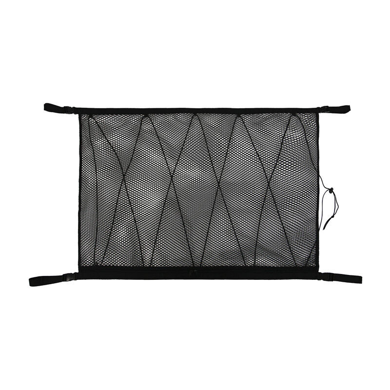 Lntyq - Filet de rangement de voiture, sac de toit de voiture universel avec fermeture éclair, filet de rangement noir pour organisateur de bagages