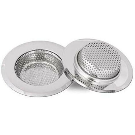 Lntyq Filtre évier Cuisine, Filtre à évier en acier inoxydable, Grille pour evier cuisine, 18 mm de profondeur, 2 pièces 2,75 Pouces/7cm (Petit)