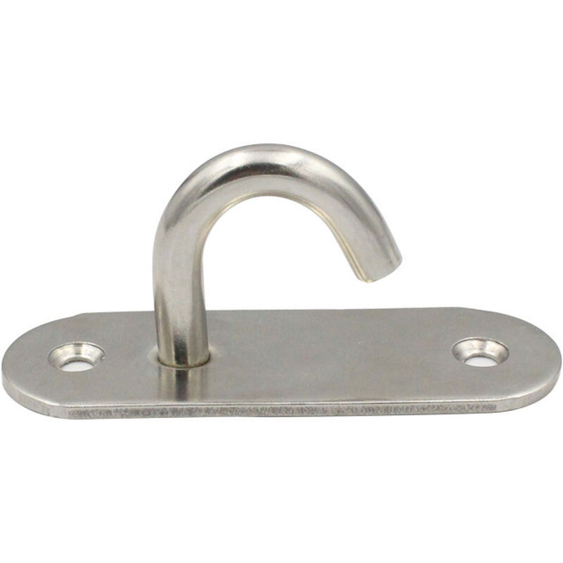 Lntyq Ganchos ovalados abiertos con placa de anclaje y ojo para montaje en pared, gancho para colgar hamacas, yoga, mosquiteras, aparejos de barcos,