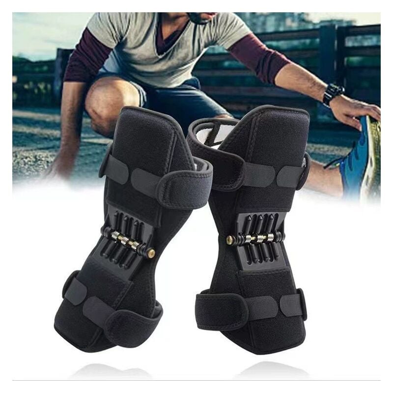 Genouillères Spring Force, Knee Booster Support articulaire du genou Puissant protecteur de jambe antidérapant rebond - Lntyq