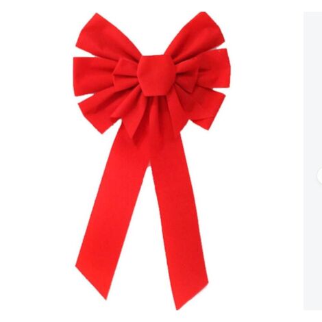 Lntyq Grand arc de Noël, arc en velours rouge pour couronnes de fleurs, sommet d'arbre de Noël, arc d'anniversaire de mariage, arc rouge de porte d'entrée de patio de jardin de voiture(2549cm)