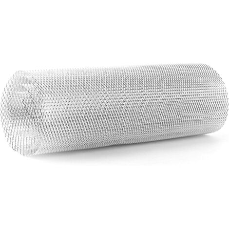 Lntyq Grille de maille universelle, grille de calandre de voiture en alliage d'aluminium 3x6mm grille de corps de grille pare-chocs gril rhombique universel argent