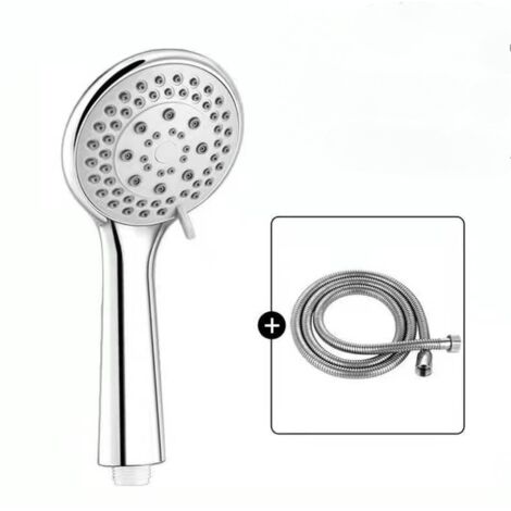 Lntyq Großer Duschkopf, wassersparende Handbrausen fürs Badezimmer, Anti-Kalk-Duschkopf, 150 cm flexibler Edelstahlschlauch