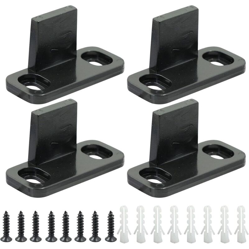 Lntyq Guías de suelo para puertas corredizas (paquete de 4) con rodillos de plástico ajustables para puertas corredizas de vidrio, puertas de