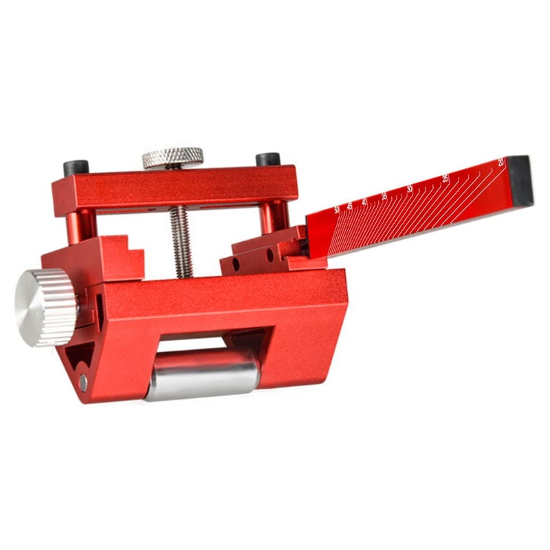 Lntyq - Guide d'affûtage - Support d'affûtage de pierre à aiguiser pour le travail du bois - Aiguisoir à angle réglable pour ciseaux et rabots (rouge)