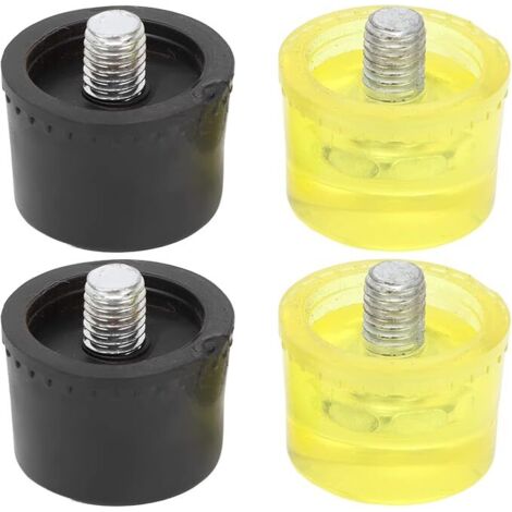 Lntyq Gummihammer-Ersatzköpfe, 2 Sätze gelbes und schwarzes Zubehör für Schlaghämmer, Zubehör zur Hammermontage (Φ40 mm)