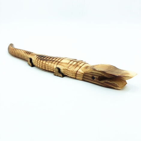 Lntyq Handgeschnitzte Krokodil-Alligator-Tierfigur aus Holz, geschnitzt, für Kinder, Spielzeug-Skulptur, 40 cm