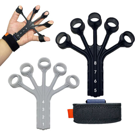 Lntyq Handgriff-Stärker-Set, 2-teiliger Handstärker, Fingertrainer, 8 Widerstandsstufen, für Muskeltraining, Sport, Stressabbau