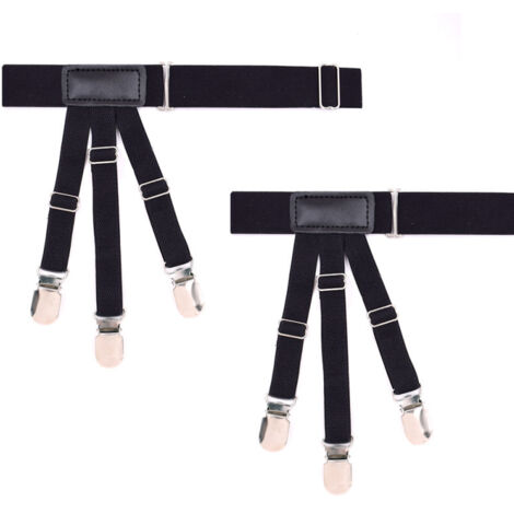 Lntyq Hemdenhalter für Herren, Hemdenhalter für Männer, Hemdenhalter, verstellbarer elastischer Hemdenhalter mit rutschfesten Clips, elastisch, Unisex – 1 Paar