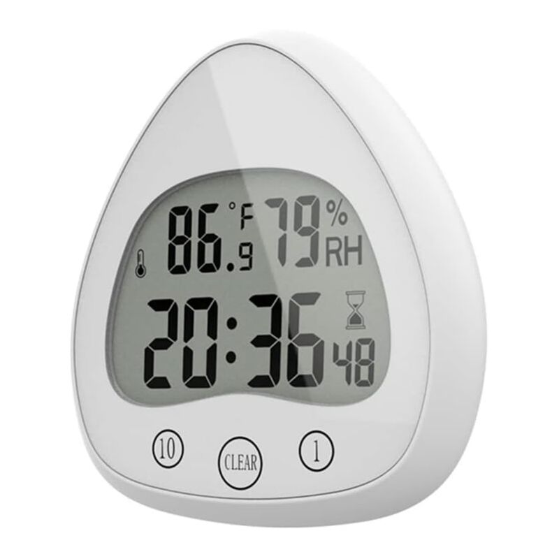 Lntyq - Horloge Murale Numérique pour Salle de Bain Douche Muette Minuterie de Cuisine Super étanche Anti-poussière avec Crochet à Ventouse