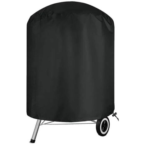 Lntyq Housse de barbecue ronde imperméable housse barbecue Weber en tissu Oxford anti-UV exterieur  Noir (Φ70 x 70cm)