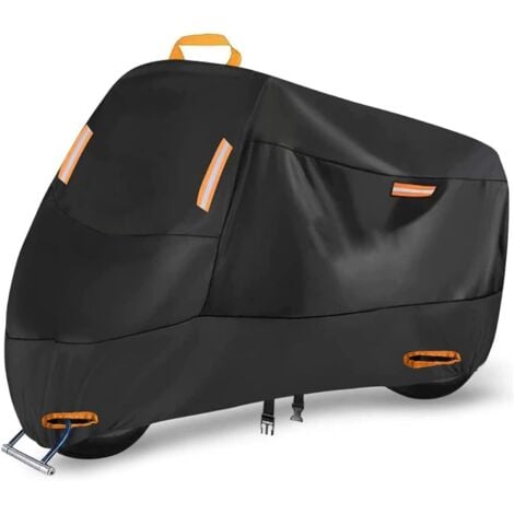 Lntyq Housse de moto en tissu Oxford imperméable, style universel, XXL : 245 x 105 x 125 cm, housse de protection contre le soleil et la poussière
