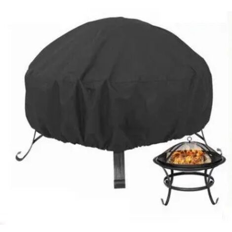 Lntyq Housse de protection pour brasero rond, cordon de serrage pour imperméable, coupe-vent, résistant aux UV, tissu Oxford 80 x 65 cm pour four, table à manger et chaises et jardin