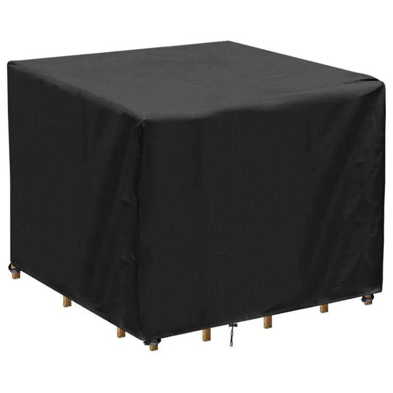 Housse Table de Jardin Carrée, Bache Salon de Jardin Imperméable, Anti-UV,210D Oxford Tissu Housse de Table Chaise Meubles de Jardin Extérieure