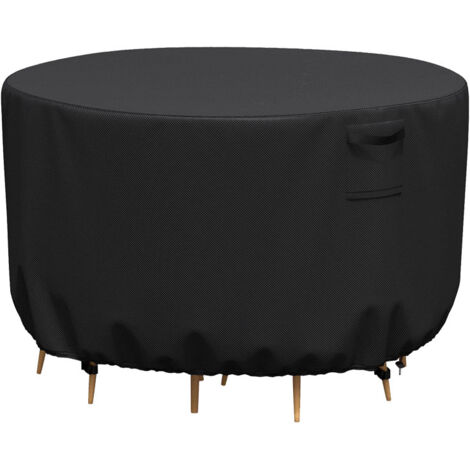 Lntyq Housse Table de Jardin Ronde Bache Salon Jardin Exterieur Imperméable Anti-UV Oxford Robuste Bache Table et Chaise de Jardin Ø227X100CM