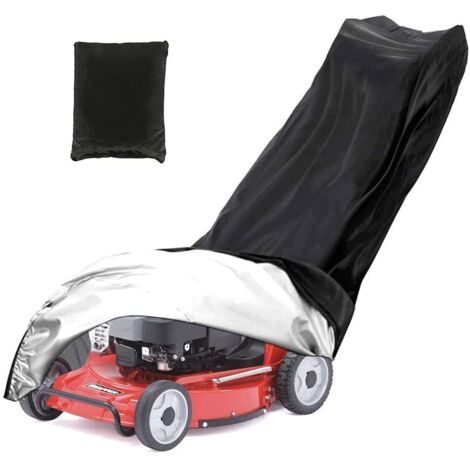 Lntyq Housse Tondeuse à Gazon Imperméable à l'eau et à la poussière en Polyester 210D avec Cordon de Serrage et Sac de Rangement (193x64x112 cm)