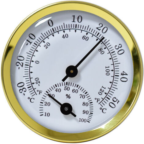 Lntyq Hygrometer-Thermometer, Innen- und Außenthermometer, Luftfeuchtigkeitssensor, Innenthermometer und Innenhygrometer, misst Temperatur und Luftfeuchtigkeit für Garten, Gewächshaus, Zuhause, Gold