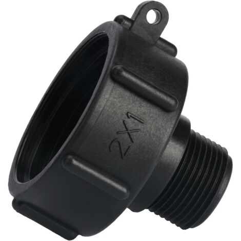 Lntyq IBC-Tankadapter, Kunststoff-Schlauchhahnanschluss, S60X6, Grobgewindekappe auf 1-Zoll-Regenfass-Hahnadapter für IBC-Tonnenventil