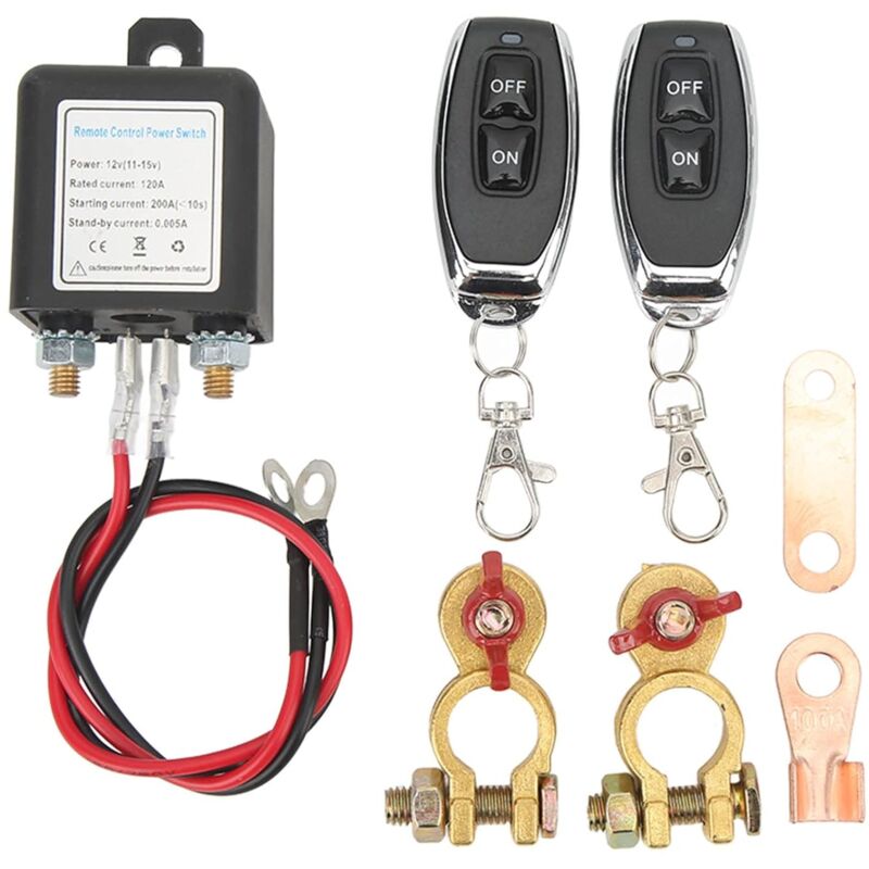 Lntyq - Interrupteur de déconnexion de batterie à distance DC12 v, disjoncteur antivol pour voiture pour éviter la décharge de la batterie,