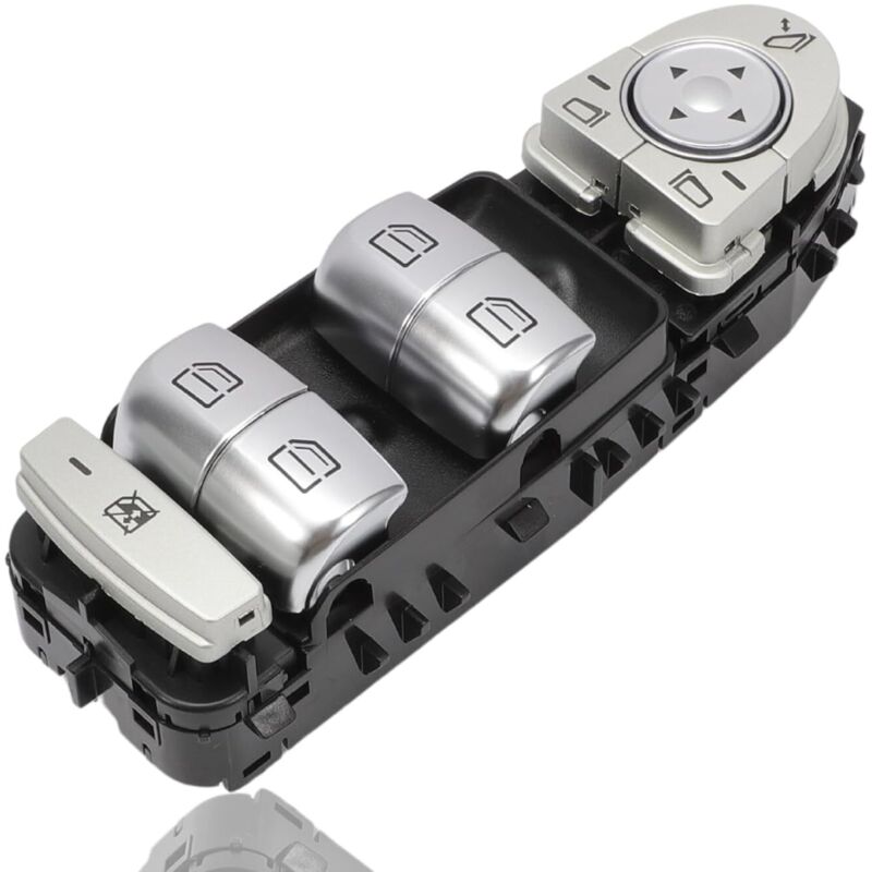Lntyq Interruptor de elevalunas eléctrico compatible con Mercedes Clase C W205 AMG S205 GLC X253 Clase A Botón de ventana del lado del conductor