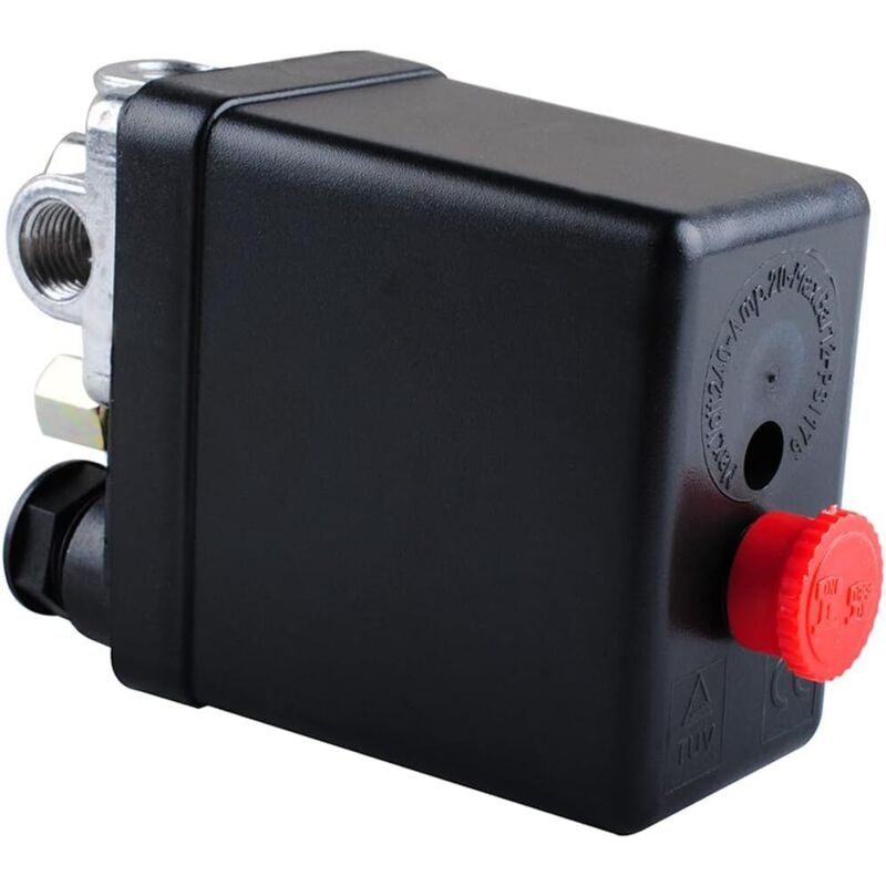 Lntyq Interruptor de presión de la válvula de control del regulador del compresor de aire neumático central (90-120 PSI, 240 V)