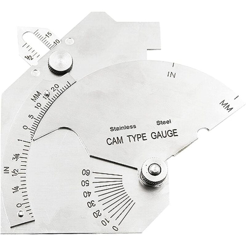 Lntyq - Jauge de came de pont professionnelle pour le soudage des gorges d'angle de biseau pouces/mm en acier inoxydable utilisé à des fins