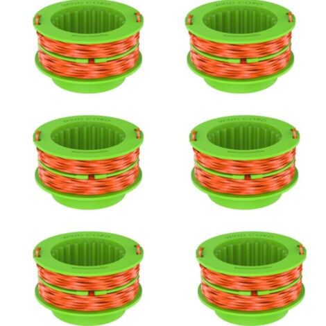 Lntyq Jeu de cordons de coupe pour tondeuse EGO power + AS1300, bobines de cordon de remplacement pour tondeuse Ego 15 ST1500/ST1500-S 6 pièces