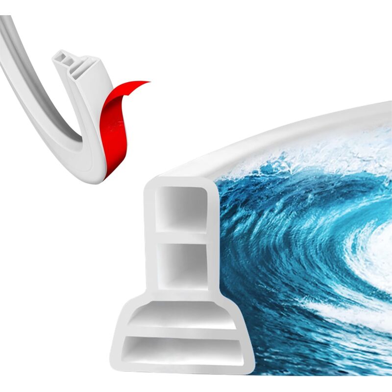 Lntyq - Joint Porte Douche 2M, Joint Etancheite Douche, Joint Bas de Paroi de Douche, Bande Etancheite Douche Auto-adhésive, Barrière de Douche