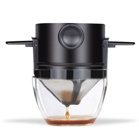 Lntyq Kaffeefilterhalter Cafe Permanent Wiederverwendbar Wiederverwendbar Mit Edelstahl Doppelfilterhalter 1-2 Tassen