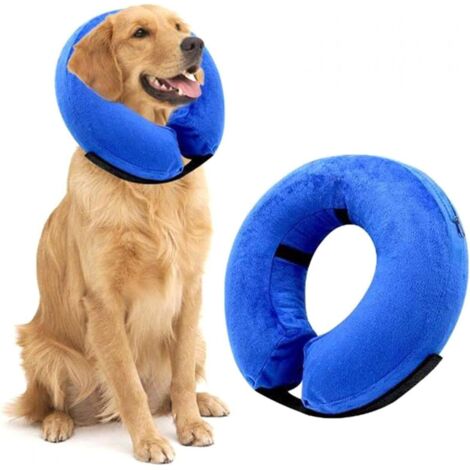 Lntyq Kegelhalsband für Hunde nach Operationen, verstellbares aufblasbares Kegelhalsband für kleine, mittlere und große Hunde und Katzen, um Beißen und Kratzen zu verhindern (Größe: L)