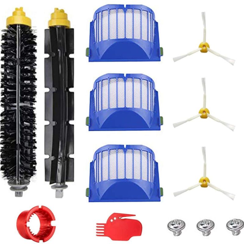 Lntyq - Kit brosse pour Roomba série 600 - Kit de 10 pièces accessoires (Brosses Latérale, filtres, brosse de Cerda et etc..) pour aspirateur robot.