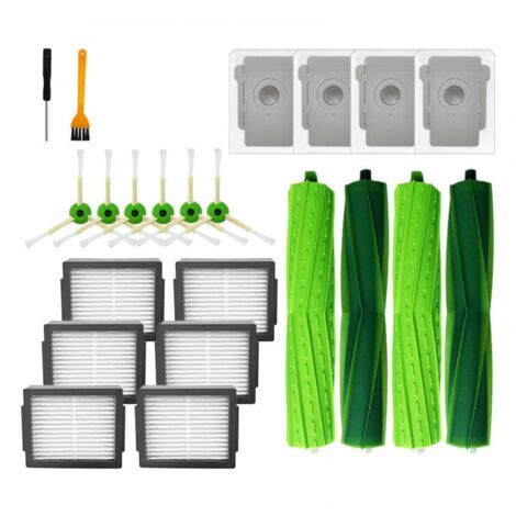 Lntyq Kit d'accessoires iRobot Roomba e5 e5154 e6 i3 i7 i7156 i8 aspirateur rouleau de filtre HEPA brosse latérale pièces de rechange pièces de rechange